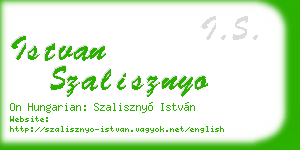 istvan szalisznyo business card