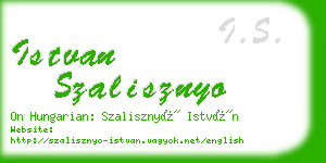 istvan szalisznyo business card